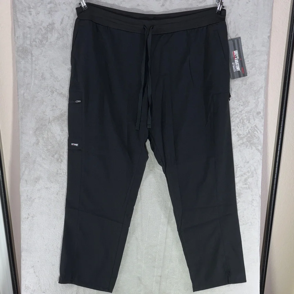 NWT--Grey's Anatomy Black Scrub Pant Spandex Stretch Size 4XL - Picture 1 of 9